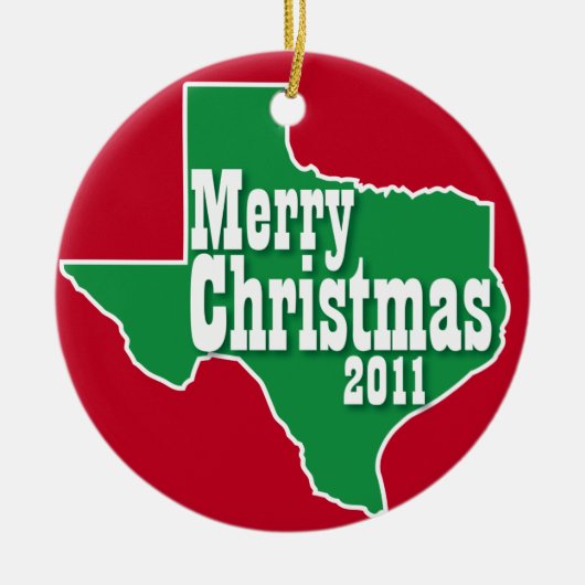 Texas Style kerstversiering 2011 Keramisch Ornament (Voorkant)