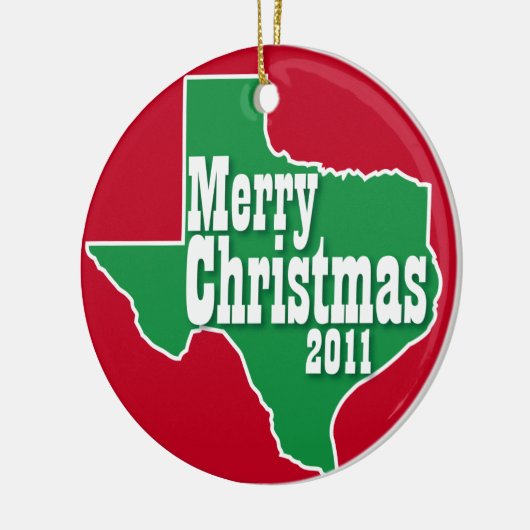 Texas Style kerstversiering 2011 Keramisch Ornament (Links)