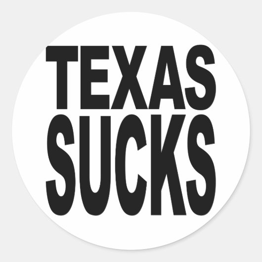 Texas Sucks Ronde Sticker (Voorkant)