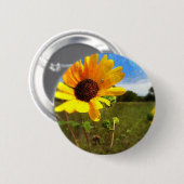 Texas Sunflower door Jill Ronde Button 5,7 Cm (Voorkant /achterkant)