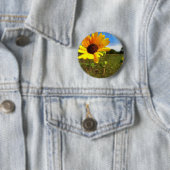 Texas Sunflower door Jill Ronde Button 5,7 Cm (In situ)