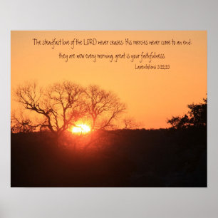 Texas Sunrise, Scripture Quote van Lamentations Poster