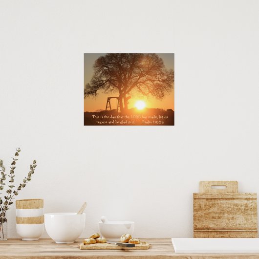 Texas Sunrise w/ Verse vanaf Psalm 118:24 Poster (Keuken)