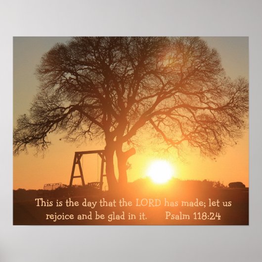 Texas Sunrise w/ Verse vanaf Psalm 118:24 Poster (Voorkant)