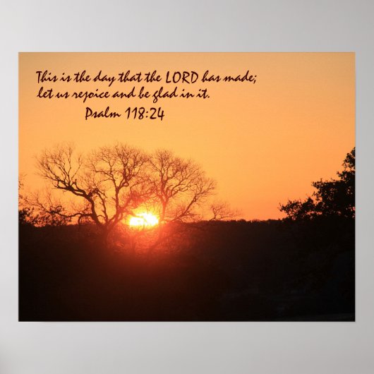 Texas Sunrise w/ Verse vanaf Psalm 118:24 Poster (Voorkant)