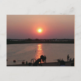 Texas sunset on Lewisville Lake Briefkaart