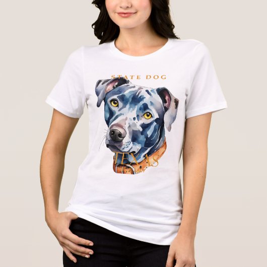 Texas Territory Blue Lacy-hond Tri-Blend Shirt (Voorkant)