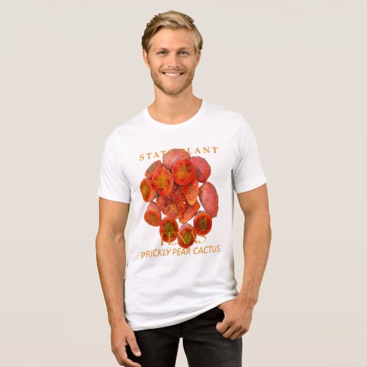 Texas Territory Plant Prickly Pear Cactus Tri-Blend Shirt (Voorkant volledig)