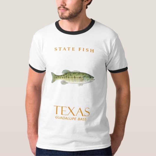 Texas Territory Prachtig gekleurde Guadalupe Bass T-shirt (Voorkant)