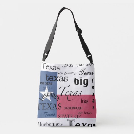 Texas Text Design-with Texas Flag Crossbody Tas (Achterkant)
