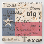 Texas Text Design-with Texas Flag Stenen Onderzetter (Voorkant)