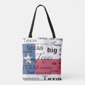 Texas Text Design-with Texas Flag Tote Bag (Achterkant)