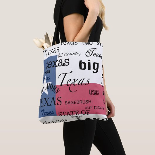 Texas Text Design-with Texas Flag Tote Bag (Dichtbij)