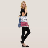 Texas Text Design-with Texas Flag Tote Bag (Op model)
