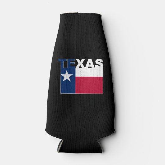 Texas Text Flag Flesjeskoeler (Voorkant)