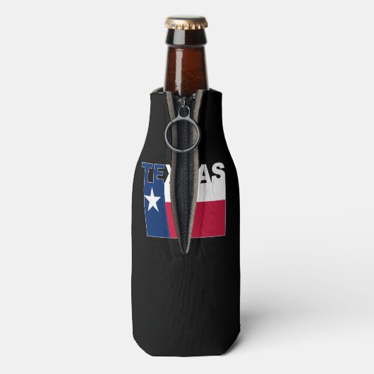 Texas Text Flag Flesjeskoeler (Fles Achterkant)