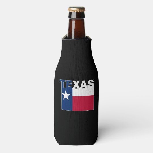 Texas Text Flag Flesjeskoeler (Fles Voorkant)