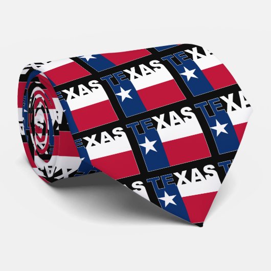 Texas Text Flag Stropdas (Opgerold)