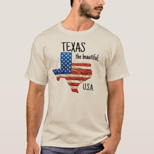 TEXAS the beautiful USA T-shirt (Voorkant)