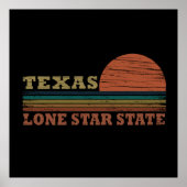 texas the lone star classic sunset style poster (Voorkant)