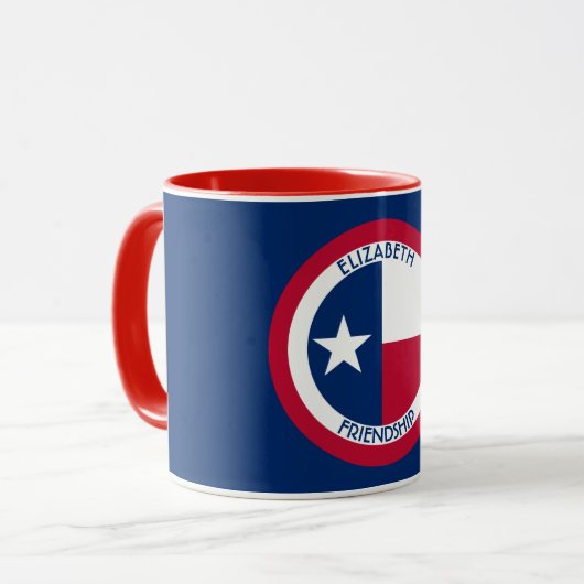 Texas The Lone Star Personalized Flag Mok (Voorkant links)