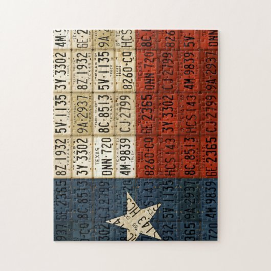 Texas The Lone Star State Flag License Bord Art Legpuzzel (Verticaal)