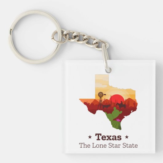 Texas The Lone Star State Sleutelhanger (voorkant)
