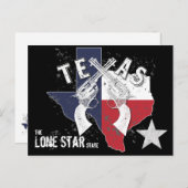 Texas The Long Star State Crossed Pistols Souvenir Briefkaart (Voorkant / Achterkant)