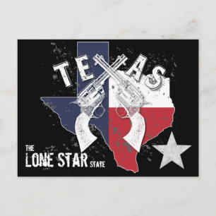 Texas The Long Star State Crossed Pistols Souvenir Briefkaart