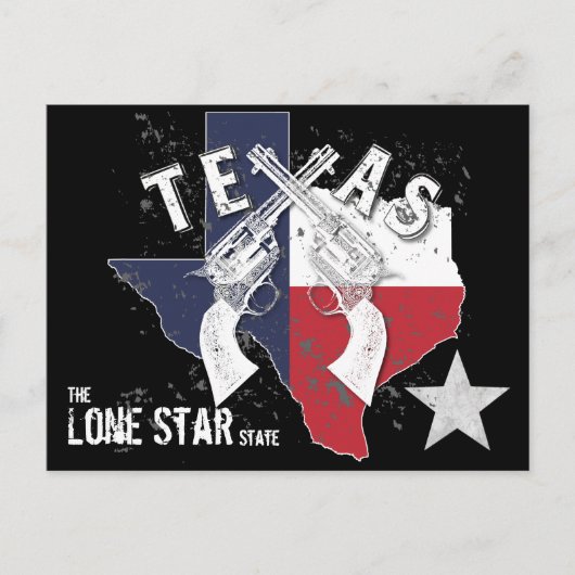 Texas The Long Star State Crossed Pistols Souvenir Briefkaart (Voorkant)