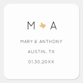 Texas-thema minimalistische bruiloft gunst Sticker