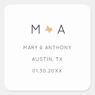 Texas-thema minimalistische bruiloft gunst Sticker