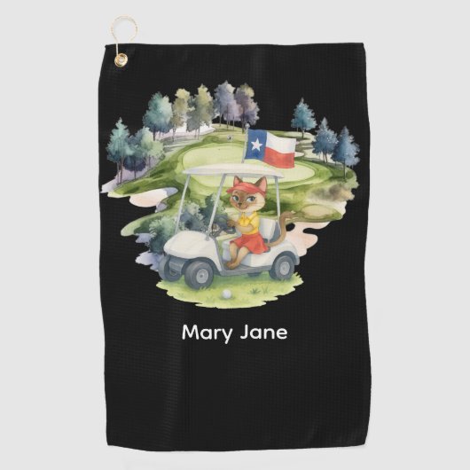 Texas thema voor golfer golfhanddoek (Voorkant)