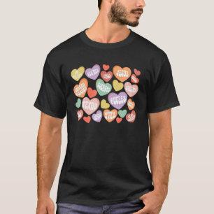 Texas Theme Conversation Heart Valentijnsdag Cand T-shirt