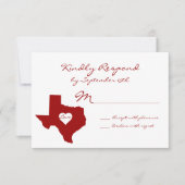 Texas Theme Red White Wedding RSVP-kaarten RSVP Kaartje (Voorkant)