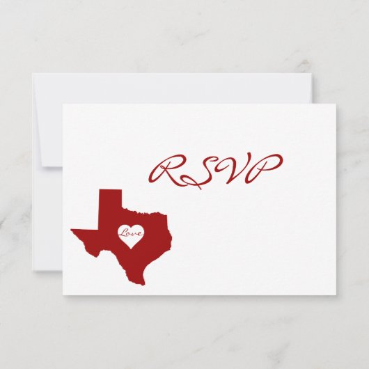 Texas Theme Red White Wedding RSVP-kaarten RSVP Kaartje (Achterkant)