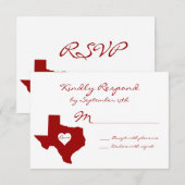 Texas Theme Red White Wedding RSVP-kaarten RSVP Kaartje (Voorkant / Achterkant)