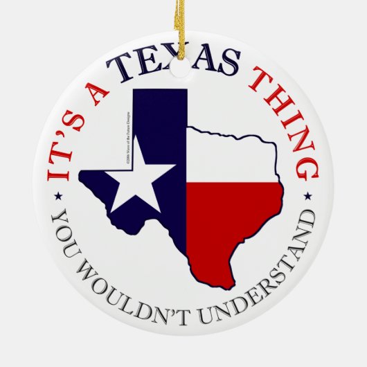 Texas Thing Keramisch Ornament (Achterkant)