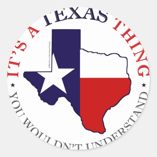 Texas Thing Ronde Sticker (Voorkant)