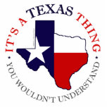 Texas Thing Staand Fotobeeldje<br><div class="desc">Ben je een Amerikaan van Texaanse afkomst? Show uw trots met deze kleurrijke graphics die de rode,  witte en blauwe vlag van de Lone Star-staat dragen - bovenop de schets van de grote staat Texas. De tekst zegt: "Het is een Texas Ding...  je zou het niet begrijpen."</div>