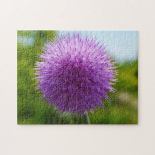 Texas Thistle Wildflower Paarse bloemenpuzzel Legpuzzel