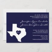 Texas Thleed Navy White Wedding Invitations Kaart (Voorkant)
