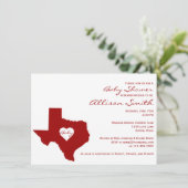 Texas ThMED Red White Baby Shower-uitnodigingen Kaart (Staand voorkant)