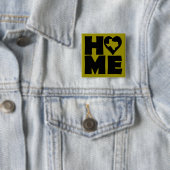 Texas Thuis Hart Staat Knop Badge Speld Vierkante Button 5,1 Cm (In situ)