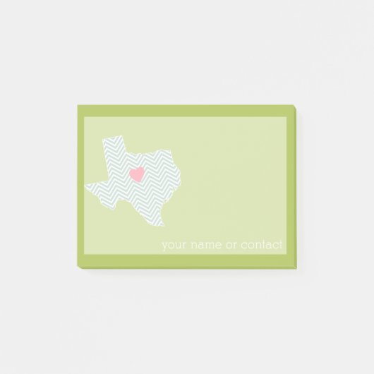 Texas Thuisstaat Liefde met Optioneel Aangepast Ha Post-it® Notes (Voorkant)