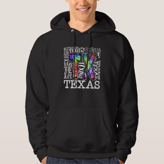 Texas Tie Dye State TX Hoodie (Voorkant)