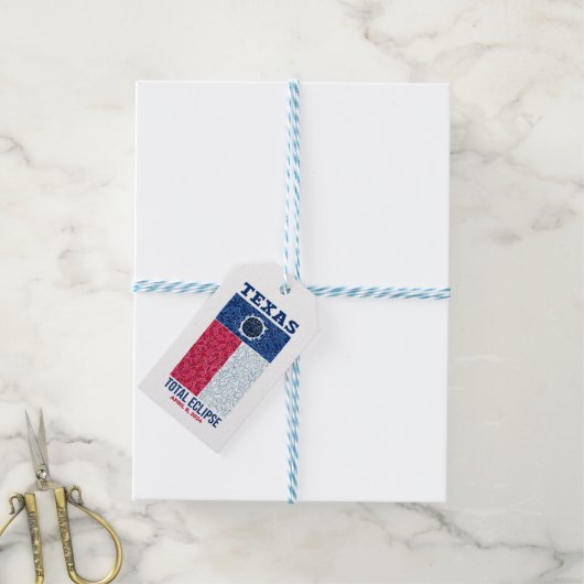 Texas Total Eclipse Gift Labels Cadeaulabel (Met Touw)