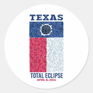 Texas Total Eclipse Ronde Sticker