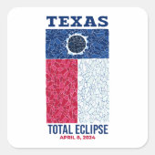 Texas Total Eclipse Square Sticker (Voorkant)