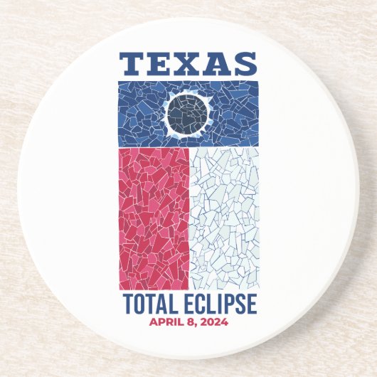 Texas Total Eclipse Stone Onderzetter, ronde zands Zandsteen Onderzetter (Voorkant)